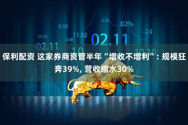 保利配资 这家券商资管半年“增收不增利”: 规模狂奔39%, 营收缩水30%